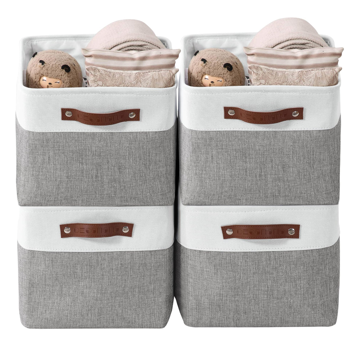DECOMOMO Storage Bins, Large Fabric Storage Baskets for Shelves 3 Pack