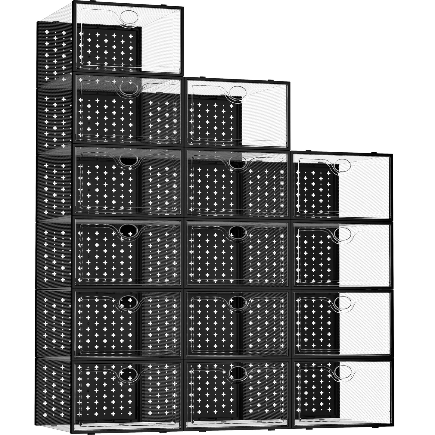 Pinkpum 15 Pack X-Large Shoe Storage Boxes, Shoe Organizer Clear Stackable