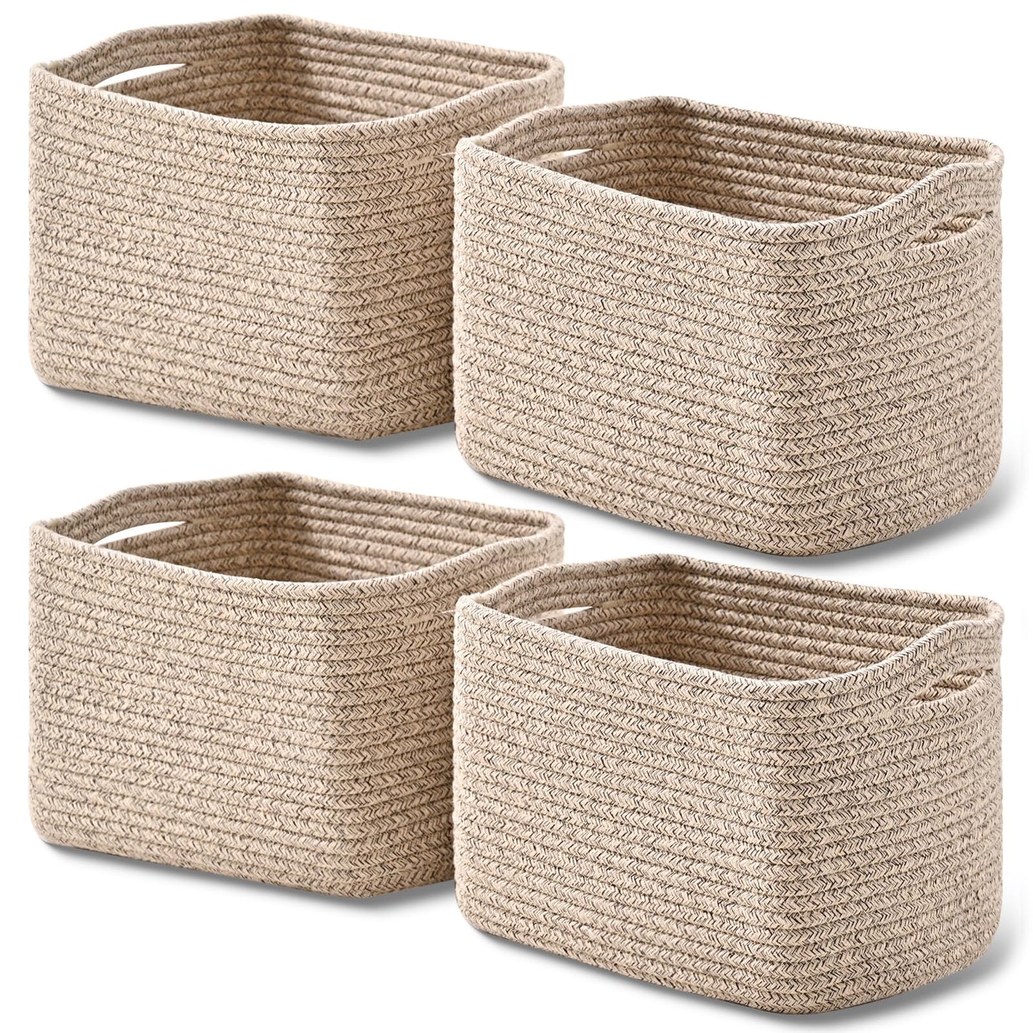 ICERZCZ Storage Baskets for Organizing 12.5"x9.1"x7.9" (4 Packs) Off White