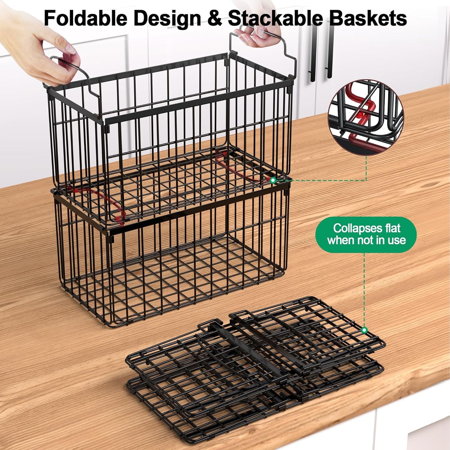 Freezer Organizer Bins, 4 Pack Big Baskets for 5/ 7 Cu.FT Deep Freezer