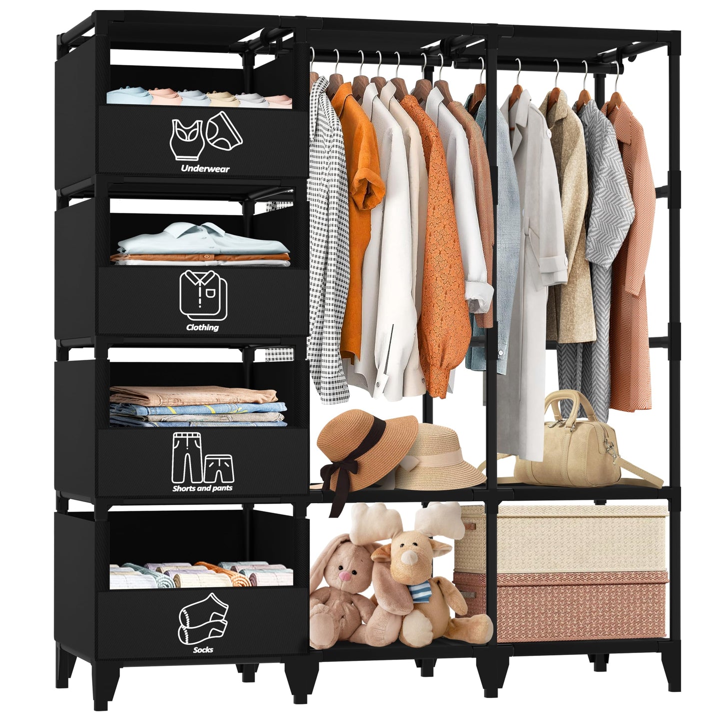 Portable Closet, Easy Assembly, Large Capacity Wardrobe Closet
