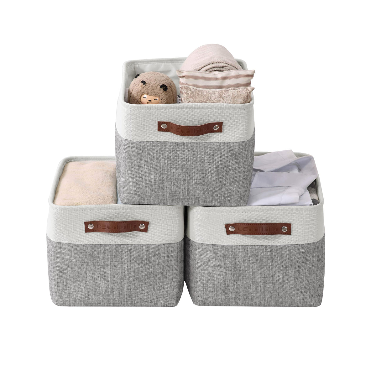 DECOMOMO Storage Bins, Large Fabric Storage Baskets for Shelves 3 Pack
