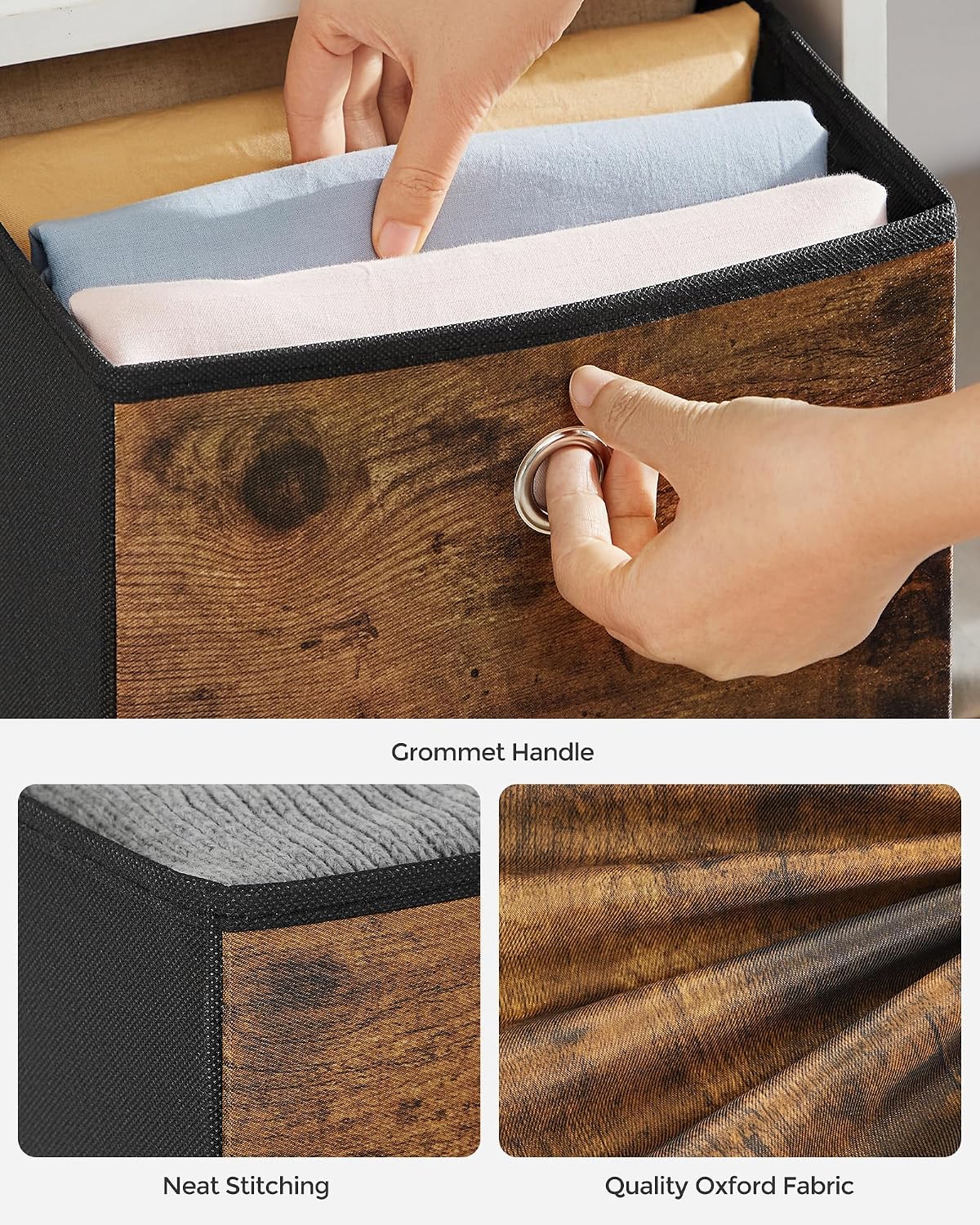 SONGMICS Storage Cubes, Set of 6, 11-Inch Foldable Closet Organizers