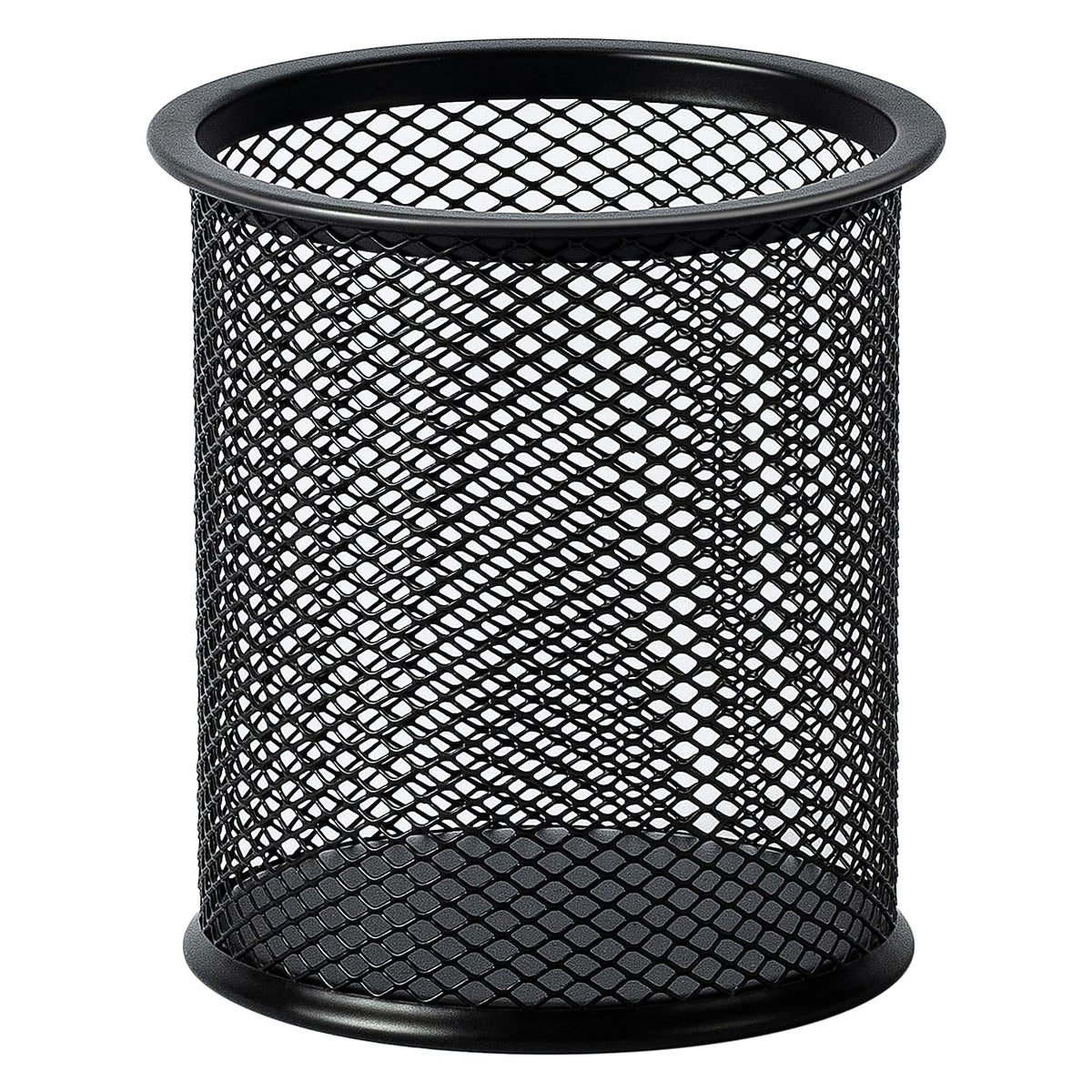 Amazon Basics Magnetic Storage Baskets, Mesh Organizers for Office Supplies and Workspace, 6" x 2.5" x 2.2", Black, 3-Pack