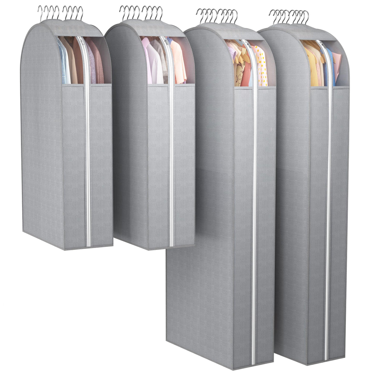 Liuoud Clear Garment Bags for Hanging Clothes 10” Gusseted, 4 Pack, 40”