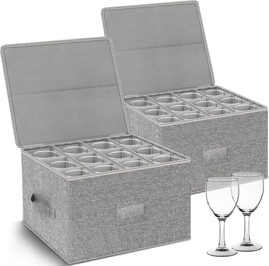 Kukikan Wine Glass Storage Holder, Hard Shell, 2 Pack for 24 Glassware