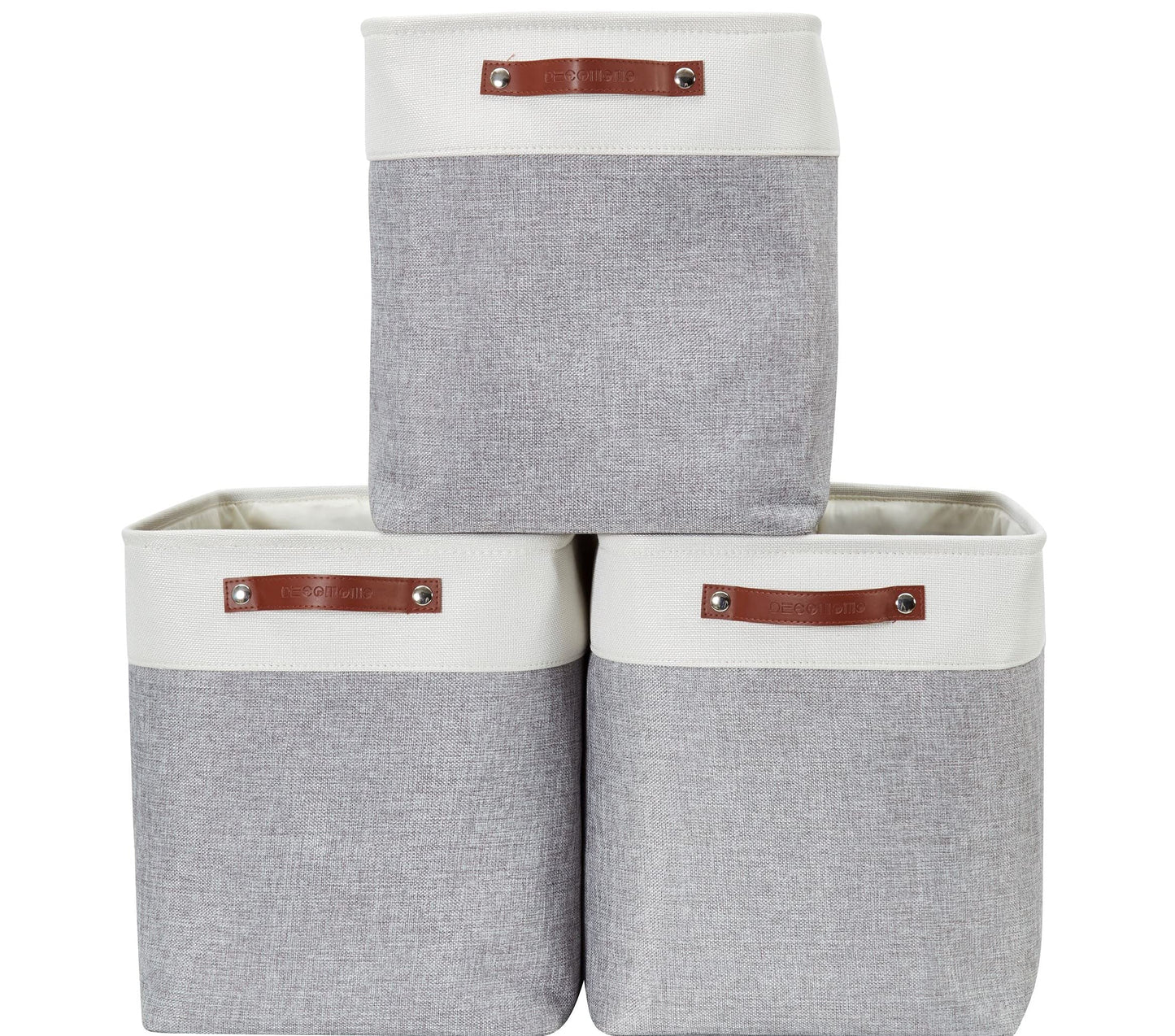 DECOMOMO Storage Bins, Large Fabric Storage Baskets for Shelves 3 Pack