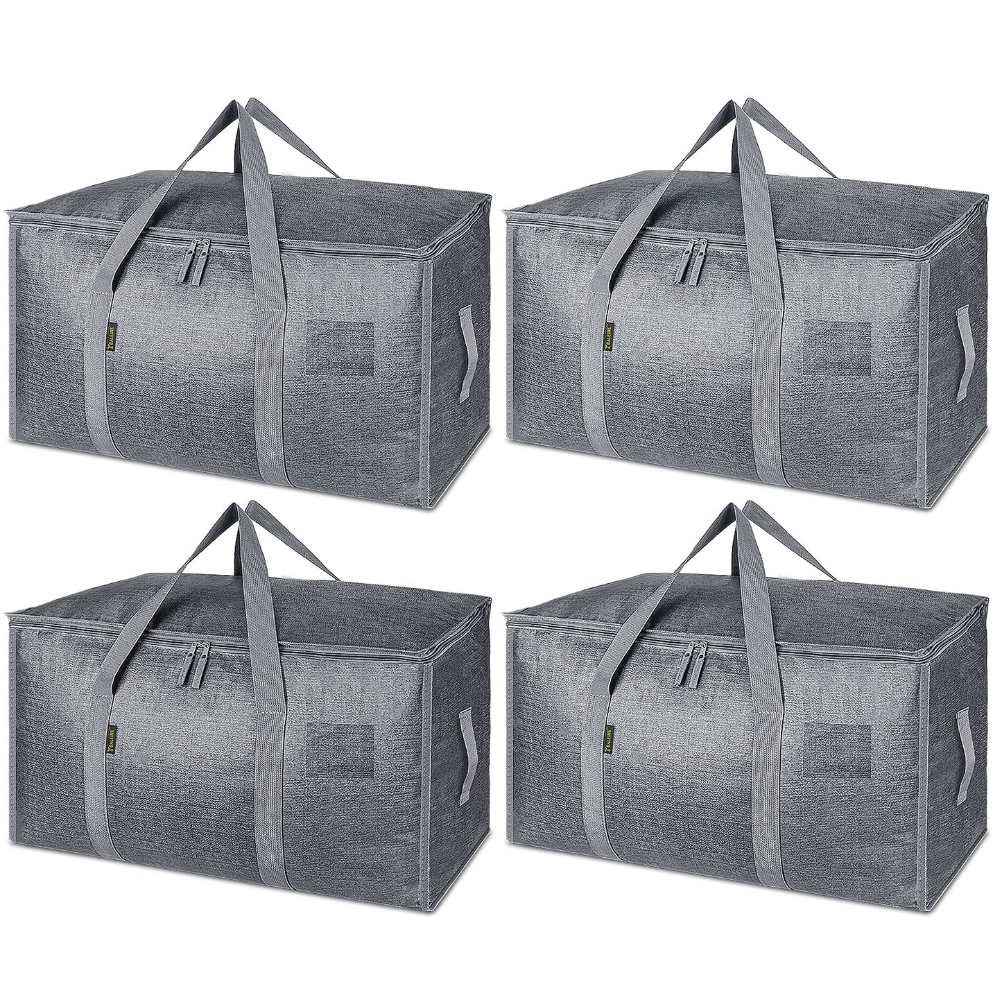 BALEINE 6-Pack Oversized Moving Bags with Reinforced Handles, Heavy-Duty Storage Tote for Clothes, Moving Supplies (Clear, 6-Pack)