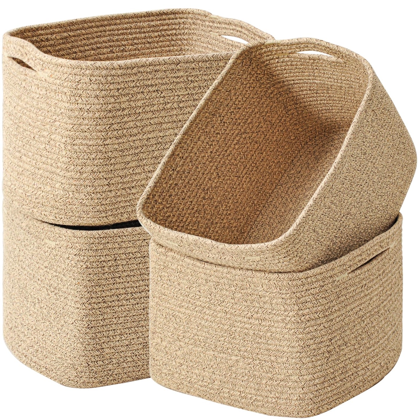 ICERZCZ Storage Baskets for Organizing 12.5"x9.1"x7.9" (4 Packs) Off White