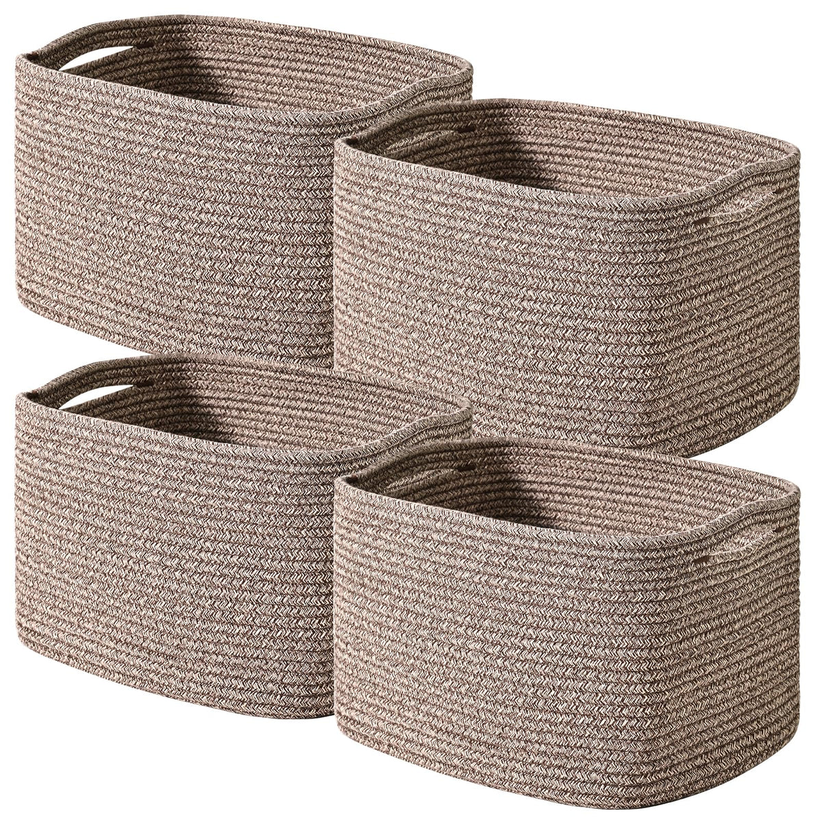ICERZCZ Storage Baskets for Organizing 12.5"x9.1"x7.9" (4 Packs) Off White